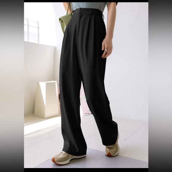 SHEIN Classic Black Wide-Leg Pants - Picture 1 of 4